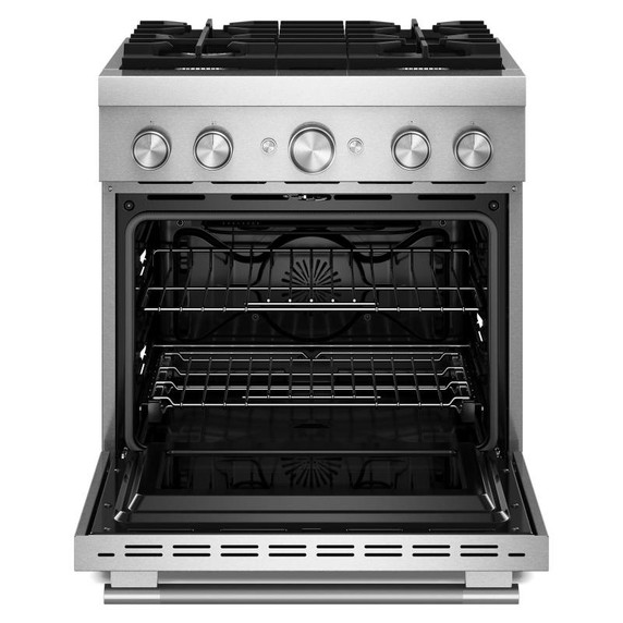 KitchenAid® 30-Inch 4 Burner Commercial-Style Dual Fuel Range with No Preheat Air Fry Mode KFDS930SSS