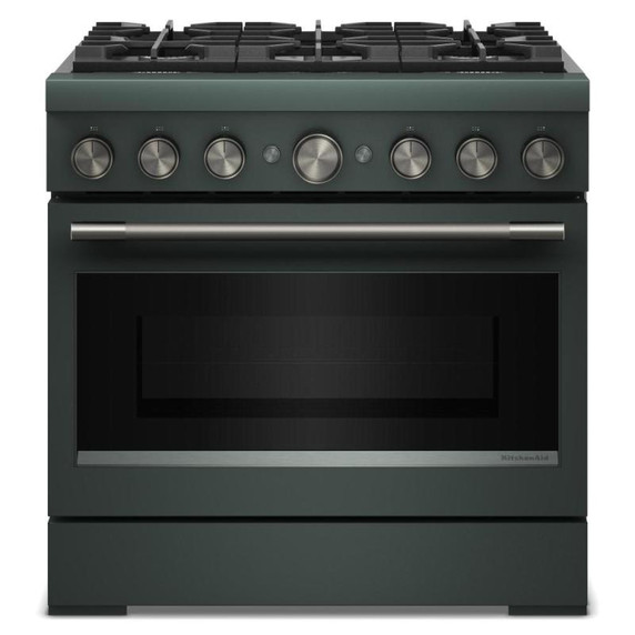 KitchenAid® 36-Inch 6 Burner Commercial-Style Dual Fuel Range with No Preheat Air Fry Mode KFDS936SJP