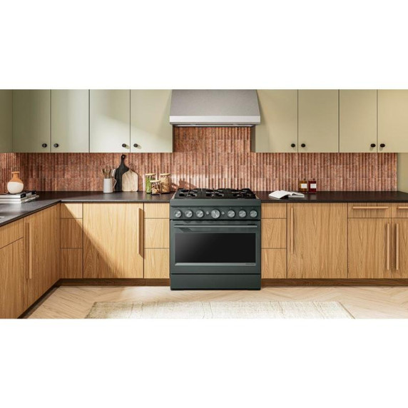 KitchenAid® 36-Inch 6 Burner Commercial-Style Dual Fuel Range with No Preheat Air Fry Mode KFDS936SJP