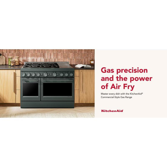 KitchenAid® 48-Inch 6 Burner Commercial-Style Gas Range with Griddle KFGD948SJP