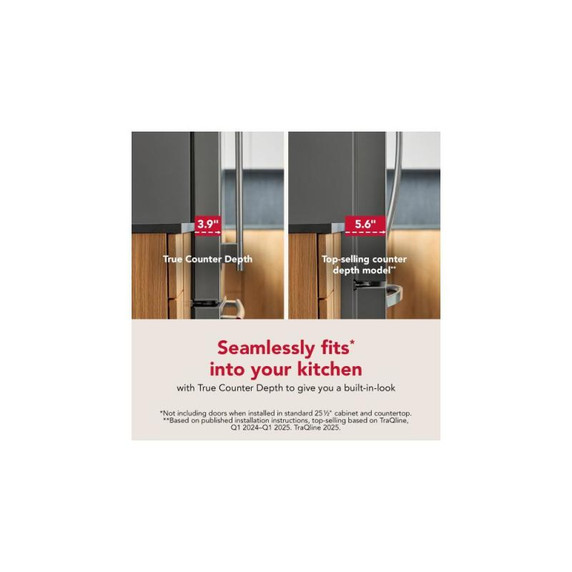Kitchenaid® Counter-Depth French Door Refrigerator with Internal Water Dispenser KRFC336SBE