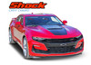 Front view of 2019-2024 Chevy Camaro with Shock Stinger Hood Stripe Decals - High-Quality 3M Vinyl Graphics