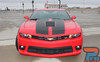 Close-up of Camaro SS rally hood stripes on a 2014-2015 model – Showcasing the aggressive and stylish hood striping kit, perfect for enhancing the muscle car look.