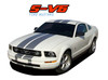 S-V6 for 2005-2009 Ford Mustang V6 Lemans GT500 Style 10" Wide Vinyl Racing Stripe Rally Kit