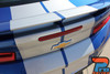 Rear Spoiler and Trunk Stripes on 2019-2024 Chevy Camaro – Turbo Rally racing stripes flowing seamlessly over the trunk and rear spoiler for a factory-style muscle car look.