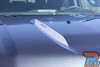 Chevy Silverado RST Hood Spikes Vinyl Stripes - Hood Close-Up: A zoomed-in view of the Hood Spikes stripe kit on a Silverado RST model, showing the precision fitment and smooth matte-black finish.