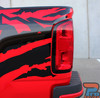 Close-Up of Antero Bedside Vinyl Graphics – Detailed close-up of the Antero decal kit on the bedside of a Chevy Colorado, showcasing the high-resolution mountain design in durable 3M vinyl.