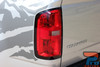 Silver Chevy Colorado with Antero Decals in Natural Light – Outdoor shot of a silver Chevy Colorado with Antero mountain-themed graphics applied on the bed, adding a bold and rugged style.