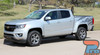 Chevy Colorado Tail Light with Antero Graphics – Close-up of the tail light section of a silver Chevy Colorado, highlighting the Antero mountain design wrapping around the rear bedside panel.