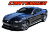 CONTENDER Wide Center Hood Racing Rally Striping for Ford Mustang Vinyl Graphics Decals Stripes Kit