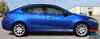 Close-up of Dodge Dart DASH Lower Rocker Vinyl Stripes - Premium automotive-grade decal kit for 2013-2016 Dodge Dart, enhancing side panel styling.