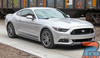 FADED COMBO Lower Rockers Panel and Hood Spike Stripes Vinyl Graphic Decals Kit : Ford Mustang Vinyl Graphics Decals Stripes Kit