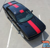 FINISH LINE Dodge Challenger Center Wide Rallye Redline Style Vinyl Racing Stripes Hood Decal Graphics Kit