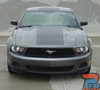 PONY CENTER for the 2010-2012 Ford Mustang Wide Center Hood Roof Trunk Racing Stripe Vinyl Graphics Kit