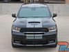 Dodge Durango Rally Stripes Kit – Black Dodge Durango with silver rally stripes, adding a factory-style appearance to the performance SUV.