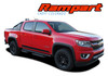 Chevy Colorado Rampart Door Stripes Vinyl Graphics Kit – Custom black door stripes designed for the 2015-2022 Chevy Colorado WT, LT, Z71. Premium 3M 2080 and Avery vinyl ensures a factory-style fit with a bold, aggressive look
