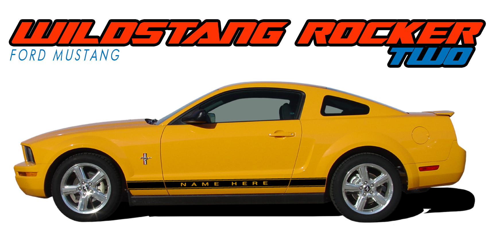 Mustang Rocker Graphics WILDSTANG ROCKER TWO | Ford Mustang Side Stripes | Decals & Vinyl Graphics