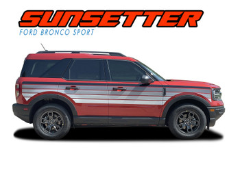 SUNSETTER DIGITAL MONO, for 2021-2026 Ford Bronco Sport Side Door Decals Body Stripes Vinyl Graphics Kit