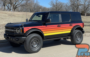 SUNSETTER XL for 2021-2026 Ford Bronco Full Size Side Door Decals Body Stripes Vinyl Graphics Kit