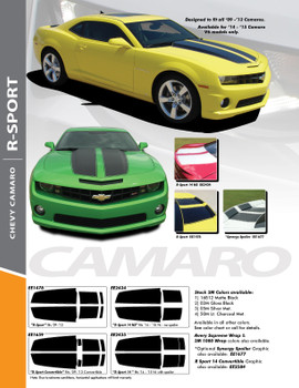 R-SPORT : 2010-2015 Chevy Camaro Exact Factory Replica "OE Style" Hood Trunk Vinyl Decal Rally Racing Stripes Kit