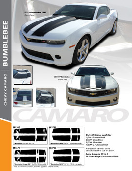 BUMBLEBEE 14 : 2014-2015 Chevy Camaro Transformers Style Hood Vinyl Graphics Racing Stripes Kit for V6 Coupe Models