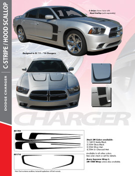 C-STRIPE : 2011-2014 Dodge Charger Side Door Accent Vinyl Graphics Decal Stripes Kit 