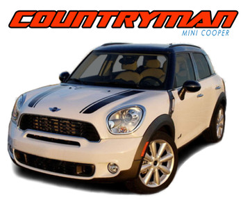 COUNTRYMAN HOOD Mini Cooper Hood Vinyl Graphics Stripe Decal Kit : Mini Cooper Vinyl Graphics Decals Stripes Kit