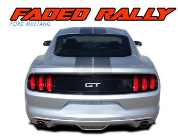 FADED RALLY Factory OEM Style Racing Stripes Vinyl Graphic Decals Kit : Ford Mustang Vinyl Graphics Decals Stripes Kit
