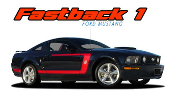FASTBACK 1 for 2005-2009 Ford Mustang Boss Style Side Door Vinyl Graphics Rally Decal Striping Kit