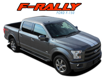 F-RALLY Split Center Racing Stripes Vinyl Graphics and Decals Kit : Ford F-Series F-150 Vinyl Graphics Decals Stripes Kit