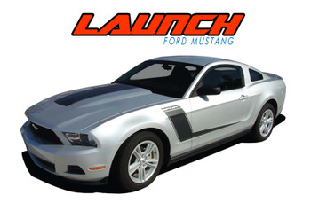 LAUNCH | 2010-2013 Ford Mustang Center Hood & Hockey Side Door Hockey Vinyl Graphic Striping Kit
