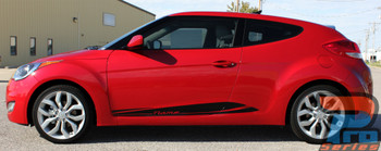 MENTUM Hyundai Veloster Lower Body Rocker Panel Vinyl Graphic Stripes Decal Kit