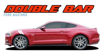 Mustang DOUBLE BAR Hood to Fender Hash Mark Style Vinyl Racing Stripes Kit : Ford Mustang Vinyl Graphics Decals Stripes Kit