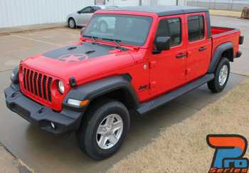 OMEGA HOOD for Jeep Gladiator Hood Blackout Vinyl Graphics Decal Stripe Kit