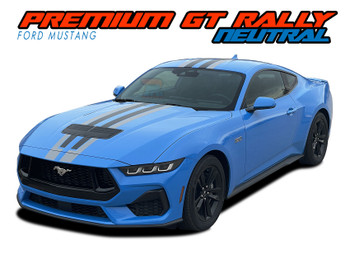 Ford Mustang PREMIUM GT RALLY NEUTRAL Racing Stripes Vinyl Graphic Decals Stripes Kit : Ford Mustang GT Vinyl Graphics Decals Stripes Kit