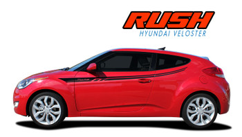 RUSH Hyundai Veloster Upper Door Accent Vinyl Graphic Stripes Decal Kit