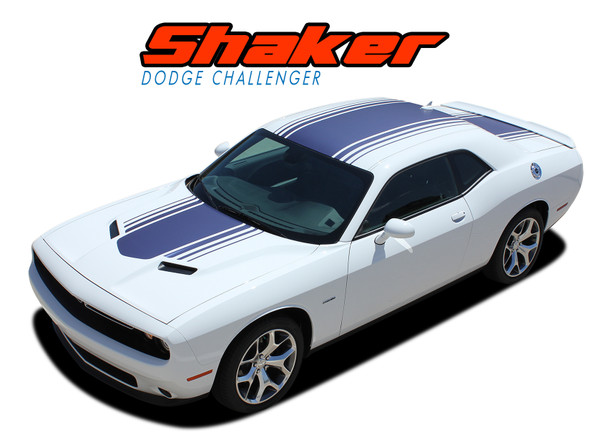 SHAKER Dodge Challenger Shaker Style Hood Roof and Trunk Strobes Vinyl Graphics Rally Striping Kit