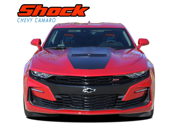2019-2024 Chevy Camaro Shock Stinger Hood Stripe Decal - Matte Black Vinyl Graphics Kit Featuring 3M 2080 Air Release Vinyl