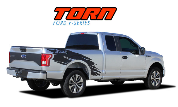 TORN Ford F-150 Mudslinger Side 4X4 Truck Bed : Ford F-Series F-150 Vinyl Graphics Decals Stripes Kit