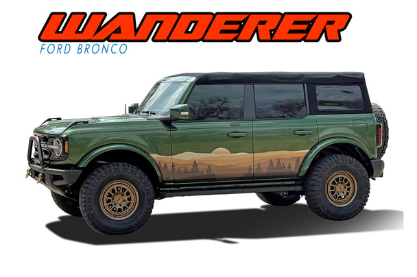 WANDERER Ford Bronco "Full Size" Body Decals Side Door Vinyl Graphics Stripe Kit