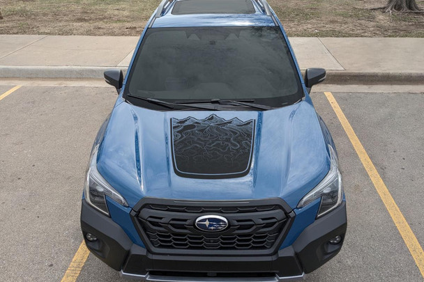 ROCKY ROAD HOOD 2019-2024 Subaru Forester Hood Graphic Decal Stripes Trim Vinyl Graphic Kit