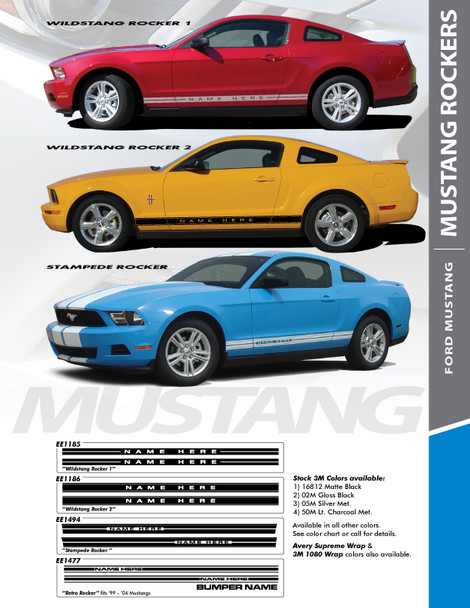 STAMPEDE ROCKER : 2010-2012 Ford Mustang Lower Rocker Panel Stripes Vinyl Graphic Decals