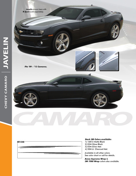JAVELIN : 2010-2015 Chevy Camaro Upper Body Pin Striping Decal Vinyl Graphic Kit