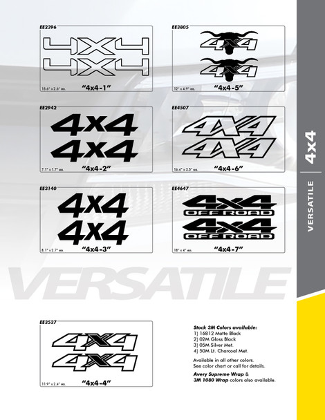 VERSATILE 4X4: Universal Style Vinyl Graphics Kit 