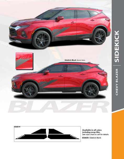 SIDEKICK : 2019-2024 Chevy Blazer Side Door Vinyl Graphic Decal Stripe Kit (PDS-6819)