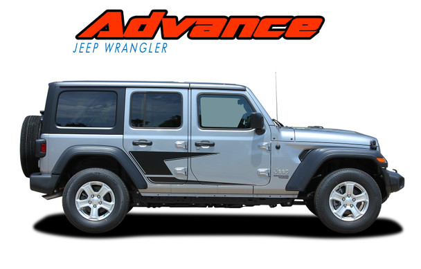 ADVANCE by Jeep Wrangler Side Body Vinyl Graphics Decal Stripe Kit