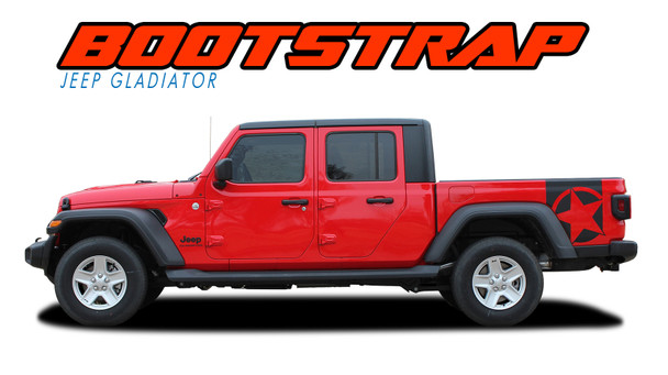 BOOTSTRAP for Jeep Gladiator Side Body Star Vinyl Graphics Decal Stripe Kit