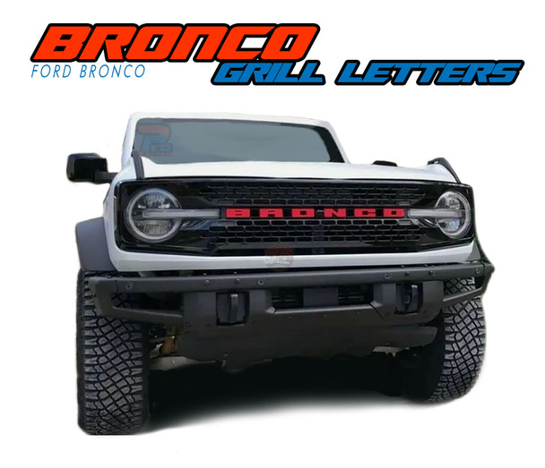 LETTER DECALS Ford Bronco "Full Size" Name Text Decals for Grill Emblems Vinyl Graphics Decals Stripes Kit