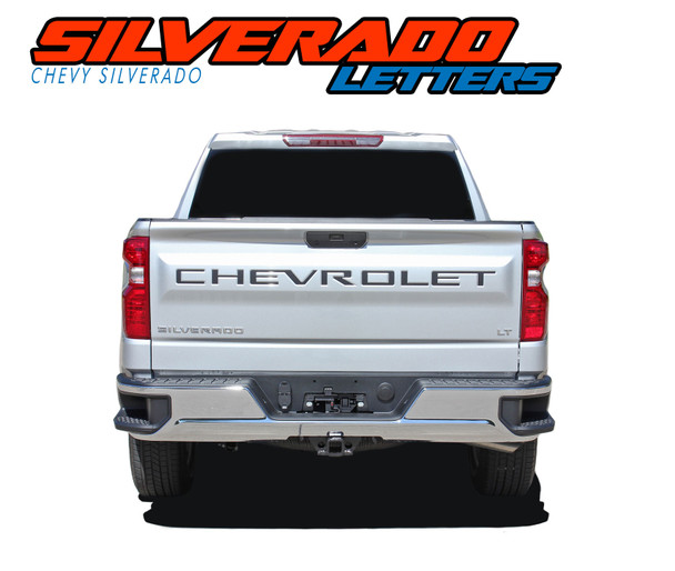 High-quality vinyl tailgate letter decals for 2019-2026 Chevy Silverado trucks. Precision-cut lettering enhances the truck’s rear styling with a bold, factory look.