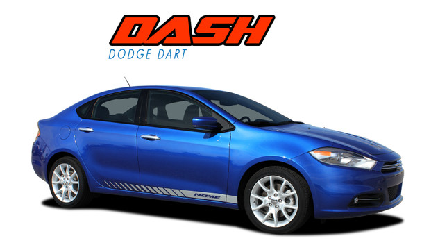2013-2016 Dodge Dart DASH Lower Rocker Panel Stripe Kit - Custom vinyl graphics decals with sleek side striping design in high-quality automotive-grade vinyl.
